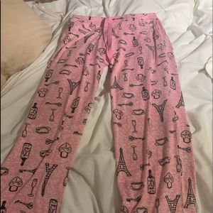 Cute Paris themed pink pajama pants